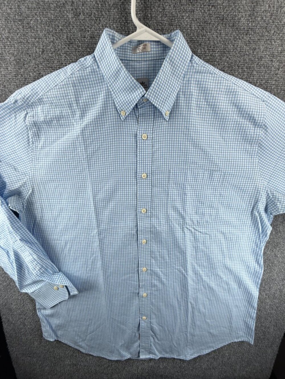 Peter Millar Button-Down Cotton Nanoluxe XL Check Blue Shirt Pocket Mens Golf